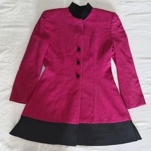 Ellen Tracy Pink and Black Wool Blazer Women's